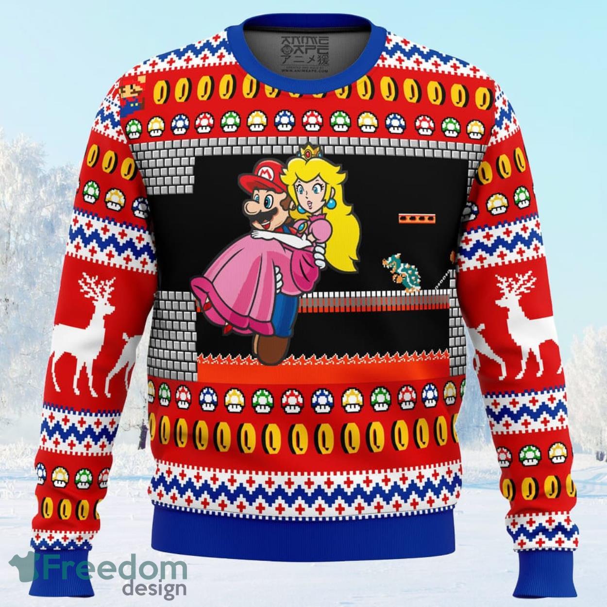 Mario Bowsers Castle Ugly Christmas Sweater Gift For Men And Women image Mario Bowsers Castle Ugly Christmas Sweater Gift For Men And Women Product Photo 1
