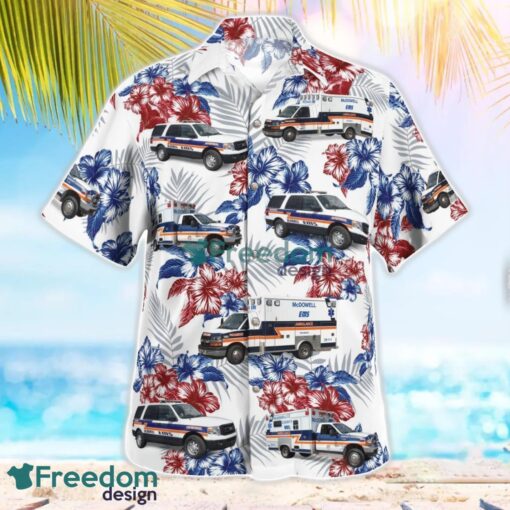 McDowell County EMS 3D Summer Aloha Hawaiian Shirt Product Photo 3