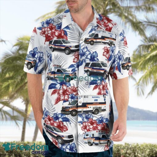 McDowell County EMS 3D Summer Aloha Hawaiian Shirt Product Photo 4