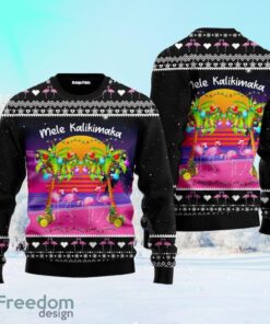Mele Kalikimaka Flamingo Sunset Ugly Christmas Sweater For Men And Women