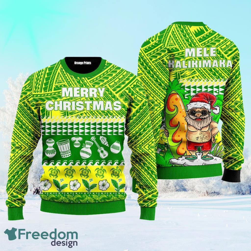 Mele Kalikimaka Flamingo Sunset Ugly Christmas Sweater V2 For Men And Women image Mele Kalikimaka Flamingo Sunset Ugly Christmas Sweater V2 For Men And Women Product Photo 1