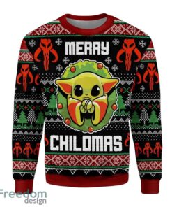 Merry Chilmas Cute Baby Yoda All-Over Print Christmas Sweater, Merry Chilmas Baby Yoda Christmas Sweater