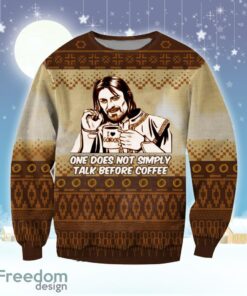 Merry Christmas Legiftstore Talk Before Coffee 3D Christmas Ugly Sweater 3D Lot