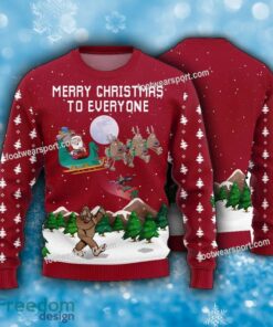 Merry Christmas To Everyone Funny Bigfoot Ugly Christmas 3D Sweater