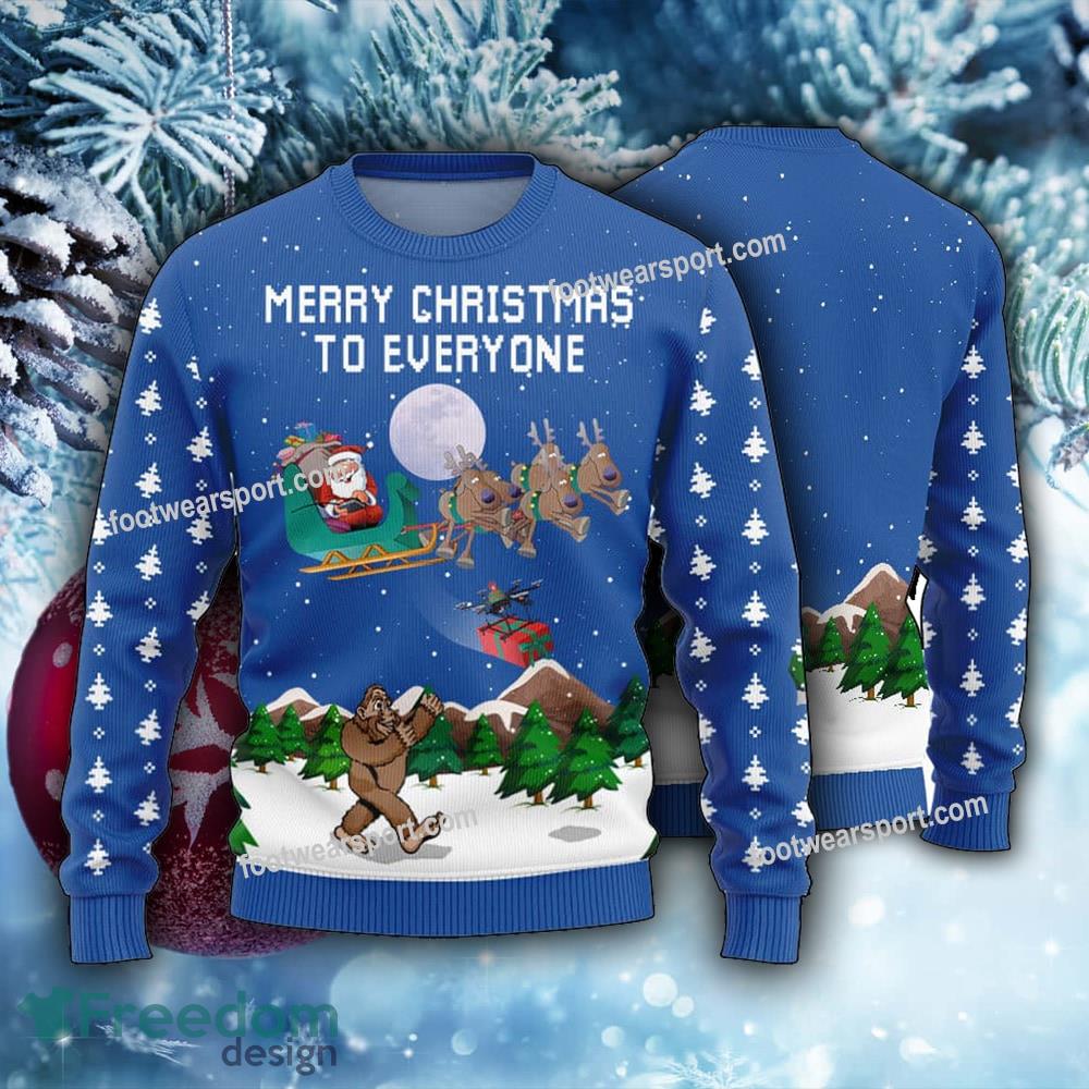 Merry Christmas To Everyone Funny Bigfoot Ugly Christmas Sweater image Merry Christmas To Everyone Funny Bigfoot Ugly Christmas Sweater - Merry Christmas To Everyone Funny Bigfoot Ugly Christmas Sweater
