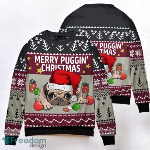 Merry Puggin Christmas Ugly Christmas Sweater 3D Printed Christmas Gift Product Photo 1