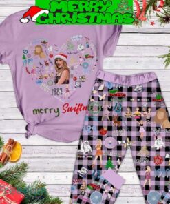 Merry Swiftmas Love Heart Pajamas Set For Women Gift Christmas - Merry Swiftmas Love Heart Pajamas Set-1