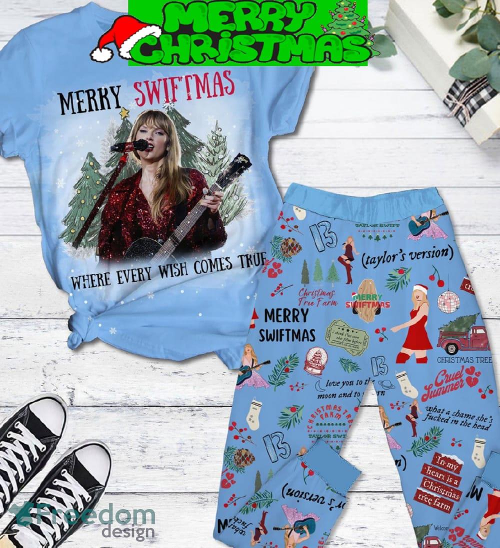 Merry Swiftmas Where Every Wish Comes True Taylor’s Version Pajamas Set All Over Print Christmas Gift - Merry Swiftmas Where Every Wish Comes True Taylor’s Version Pajamas Set-1