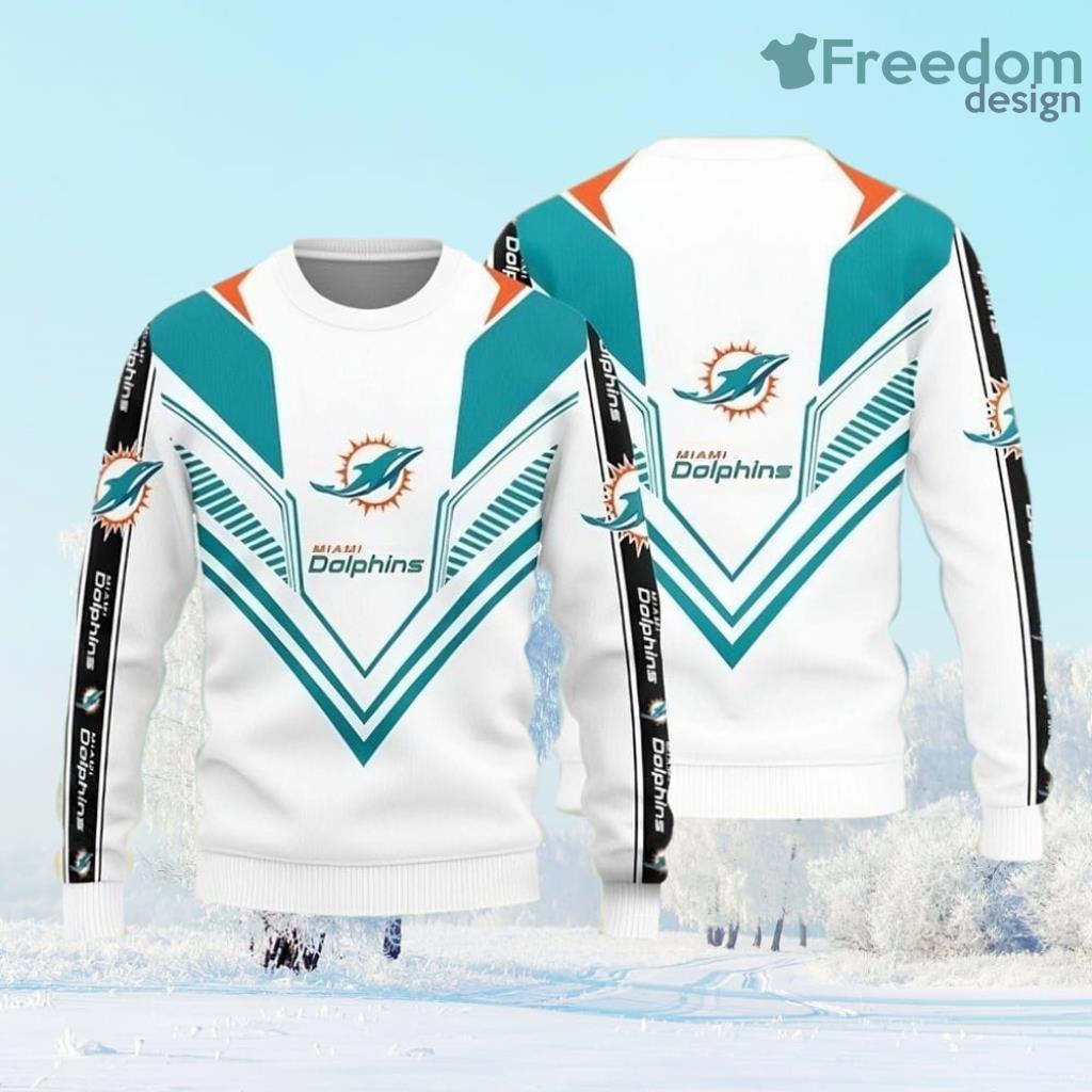 Miami Dolphins Basic Knitted Ugly Christmas Sweater Gift Christmas image Miami Dolphins Basic Knitted Ugly Christmas Sweater Gift Christmas Product Photo 1