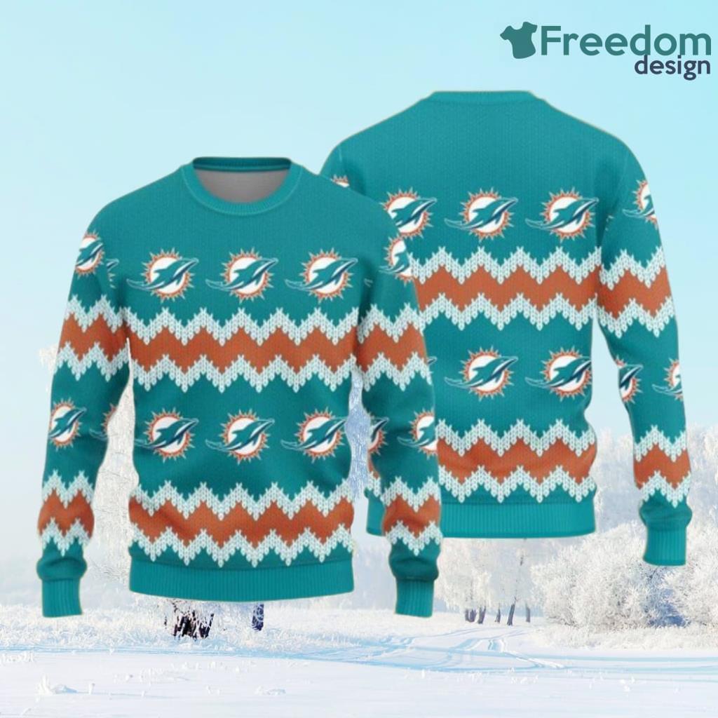 Miami Dolphins Christmas Pattern Ugly Christmas Sweater Gift Christmas image Miami Dolphins Christmas Pattern Ugly Christmas Sweater Gift Christmas Product Photo 1