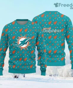 Miami Dolphins Christmas Pine Tree Patterns Pattern Knitted Ugly Christmas Sweater Gift Christmas