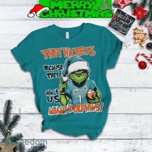 Miami Dolphins Grinch They Hate Us Christmas Fleece Pajamas Set For Christmas - Miami Dolphins Grinch They Hate Us Christmas Fleece Pajamas Set-3