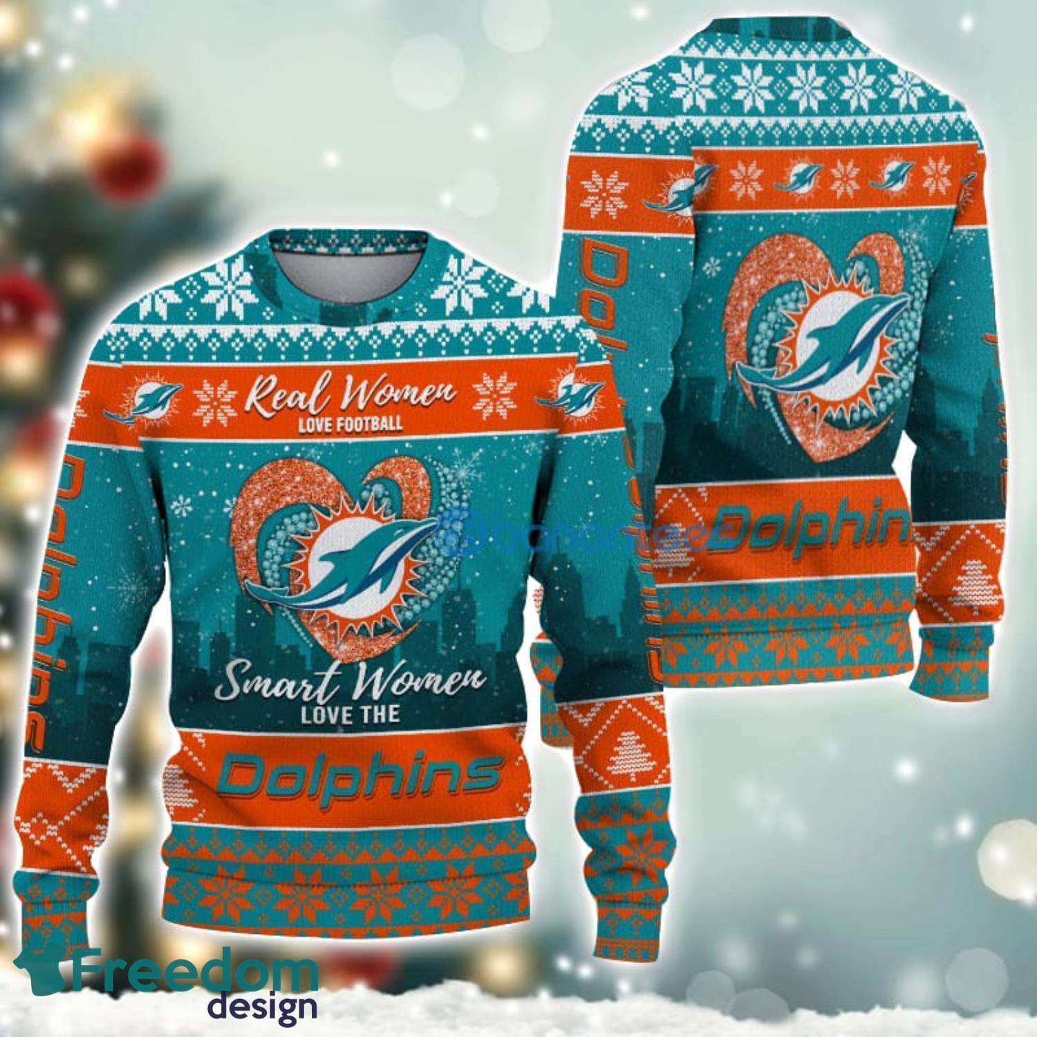 Miami Dolphins Logo Ugly Christmas Sweater For Fans Men And Women Christmas Gift Ideas image Miami Dolphins Logo Ugly Christmas Sweater For Fans Men And Women Christmas Gift Ideas Product Photo 2