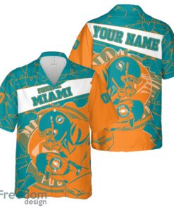 Miami Football Team Personalized Name Number Hawaiian Shirt And Shorts Team Gift