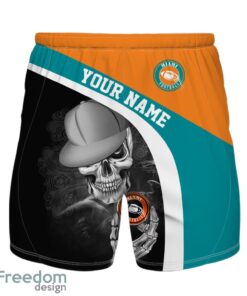 Miami Hawaiian Shirt And Beach Shorts personalized name and number Skull Printed Halloween Gift