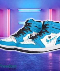 Miami Marlins AJ1 Hightop Shoes New For Men Women Gift Air Jordan Hightop Sneaker Custom Name - Miami Marlins Air Jordan 1 Hightop Shoes_5