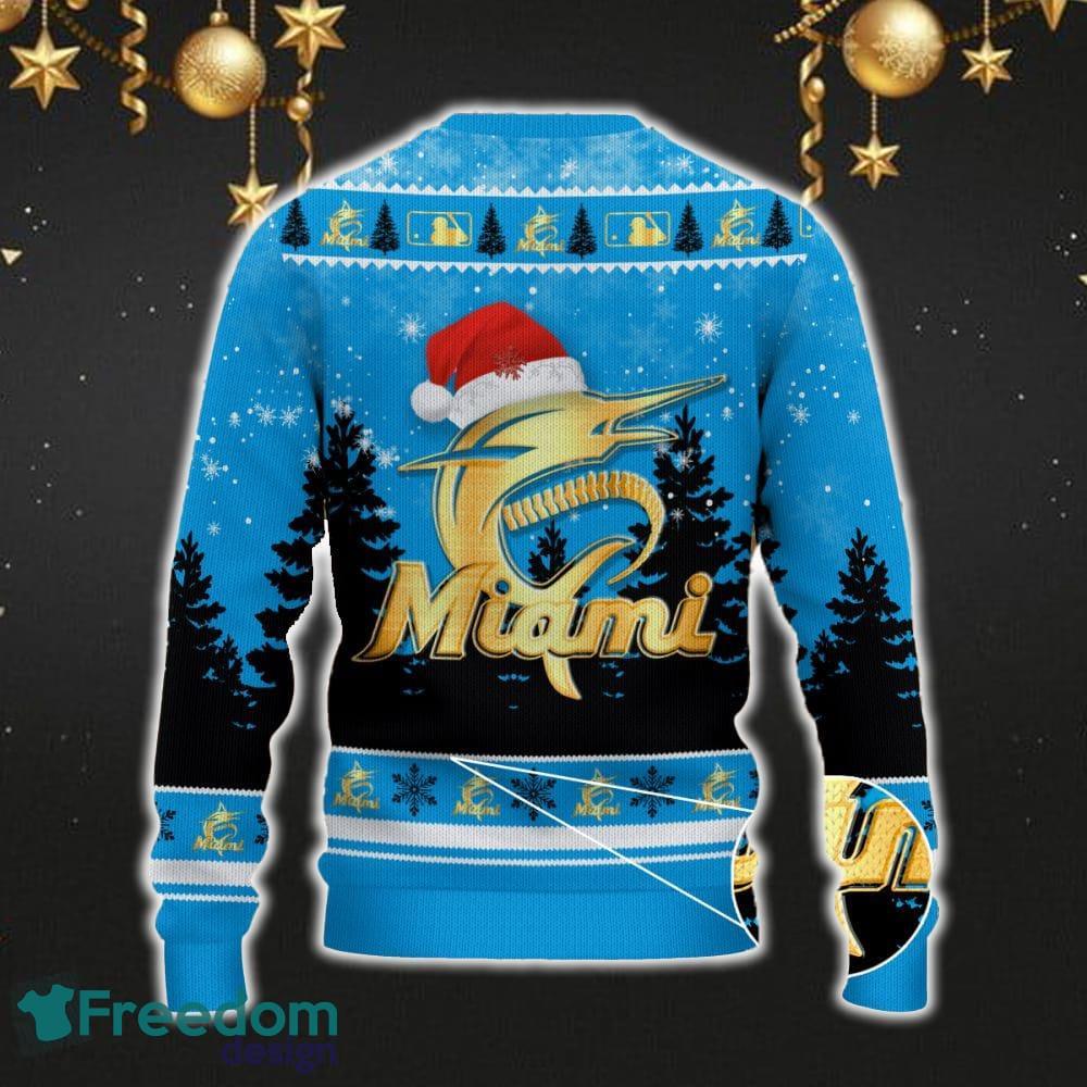 Miami Marlins Car For Fans 3D Sweater Ugly Christmas Santa Hat Tree Gift For Men Women image Miami Marlins Car For Fans 3D Sweater Ugly Christmas Santa Hat Tree Gift For Men Women - Miami Marlins Ugly Christmas Sweater_3