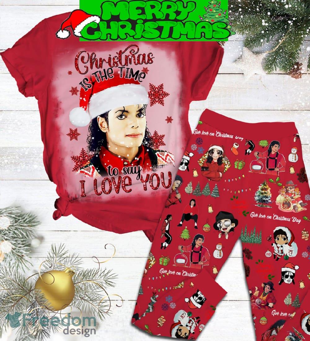 Michael Jackson Give Love On Christmas Day Pajamas Set Gift Family - Michael Jackson Give Love On Christmas Day Pajamas Set-1