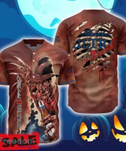 Michelob ULTRA Halloween Freddy Krueger Baseball Jersey Shirt New All Over Print