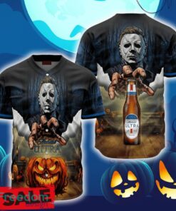 Michelob ULTRA Halloween Michael Myers Baseball Jersey Shirt New All Over Print
