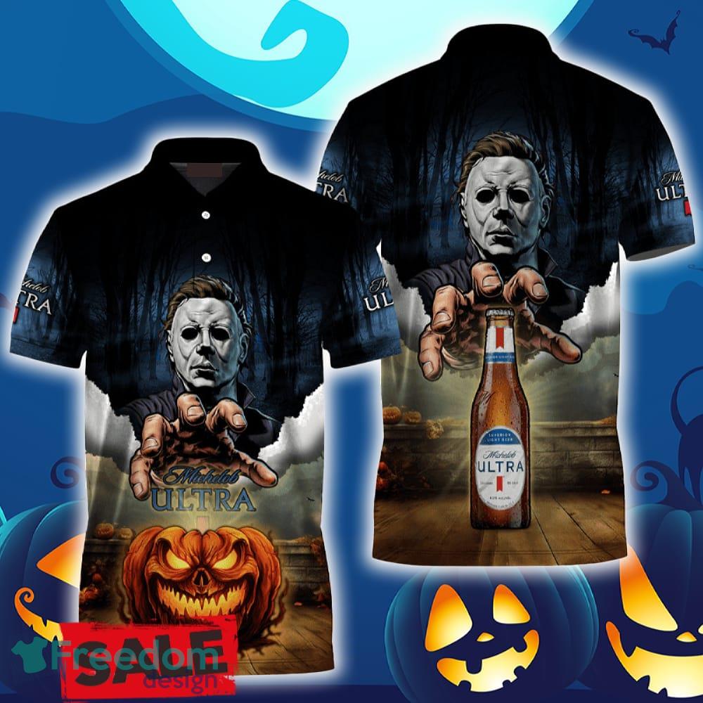 Michelob ULTRA Halloween Michael Myers Polo Shirt For Men Women Gift Christmas Holidays image Michelob ULTRA Halloween Michael Myers Polo Shirt For Men Women Gift Christmas Holidays - Michelob ULTRA Halloween Michael Myers Polo Shirt For Men Women Gift Christmas Holidays