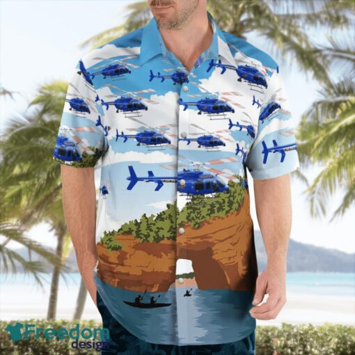 Michigan Police Helicopter Hawaiian Shirt Product Photo 3