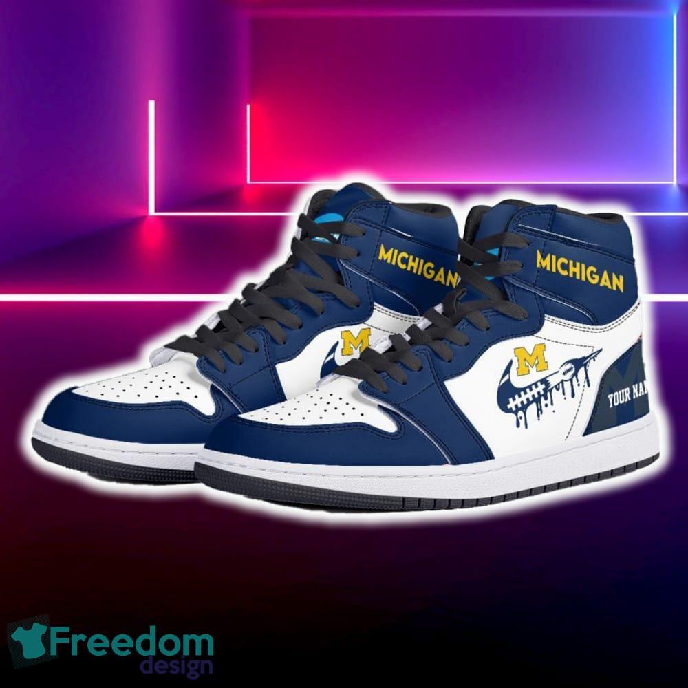 Michigan Wolverines Air Jordan Hightop Shoes New Custom Name For Fans Gift Sneaker image Michigan Wolverines Air Jordan Hightop Shoes New Custom Name For Fans Gift Sneaker - Michigan Wolverines Air Jordan Hightop Shoes Photo 5
