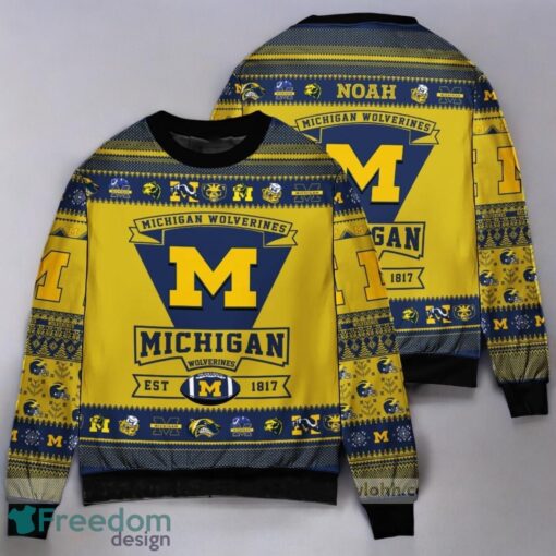 Michigan Wolverines Football Team Custom Ugly Christmas Sweater 3D Printed Christmas Gift Product Photo 1