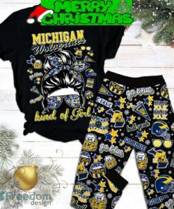 Michigan Wolverines Go Blue Kind Of Girl Fleece Pajamas Set For Women Gift Christmas - Michigan Wolverines Go Blue Kind Of Girl Fleece Pajamas Set-1