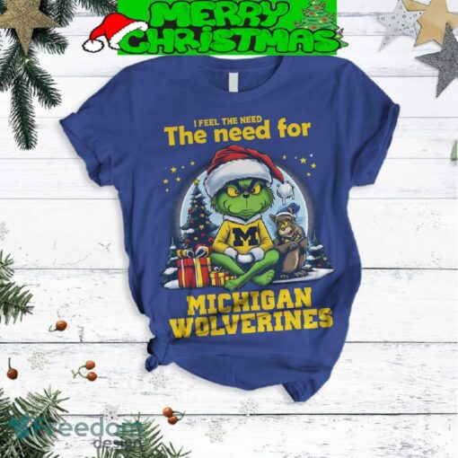 Michigan Wolverines Grinch Christmas I Feel The Need Fleece Pajamas Set All Over Print Christmas Gift - Michigan Wolverines Grinch Christmas I Feel The Need Fleece Pajamas Set-3