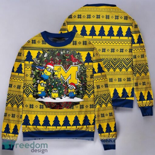 Michigan Wolverines Minion ,Ugly Sweater 3D Printed Christmas Gift Party Product Photo 1