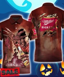 Miller High Life Halloween Freddy Krueger Polo Shirt For Men Women Gift Christmas Holidays