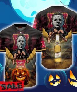 Miller High Life Halloween Michael Myers Baseball Jersey Shirt New All Over Print