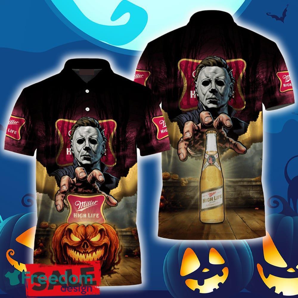 Miller High Life Halloween Michael Myers Polo Shirt For Men Women Gift Christmas Holidays image Miller High Life Halloween Michael Myers Polo Shirt For Men Women Gift Christmas Holidays - Miller High Life Halloween Michael Myers Polo Shirt For Men Women Gift Christmas Holidays