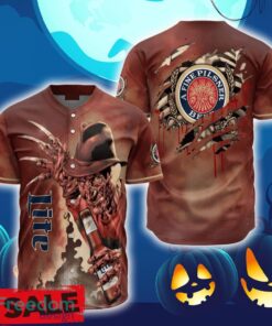 Miller Lite Halloween Freddy Krueger Baseball Jersey Shirt New All Over Print