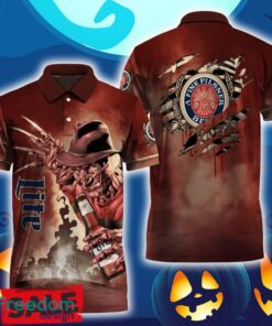Miller Lite Halloween Freddy Krueger Polo Shirt For Men Women Gift Christmas Holidays