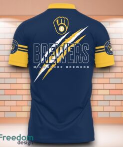 Milwaukee Brewers MLB Brew Crew 3D Polo Shirt With Claws Pattern image Milwaukee Brewers MLB Brew Crew 3D Polo Shirt With Claws Pattern Product Photo 3
