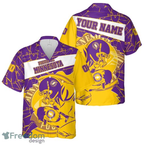 Minnesota Football Team Personalized Name Number Hawaiian Shirt And Shorts Team Gift Product Photo 1