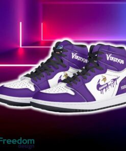 Minnesota Vikings Air Jordan Hightop Shoes New Custom Name For Fans Gift Sneaker - Minnesota Vikings Air Jordan Hightop Shoes Photo 5
