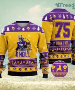 Minnesota Vikings Brian ONeill Custom Name And Number Ugly Christmas Sweater Gift Christmas