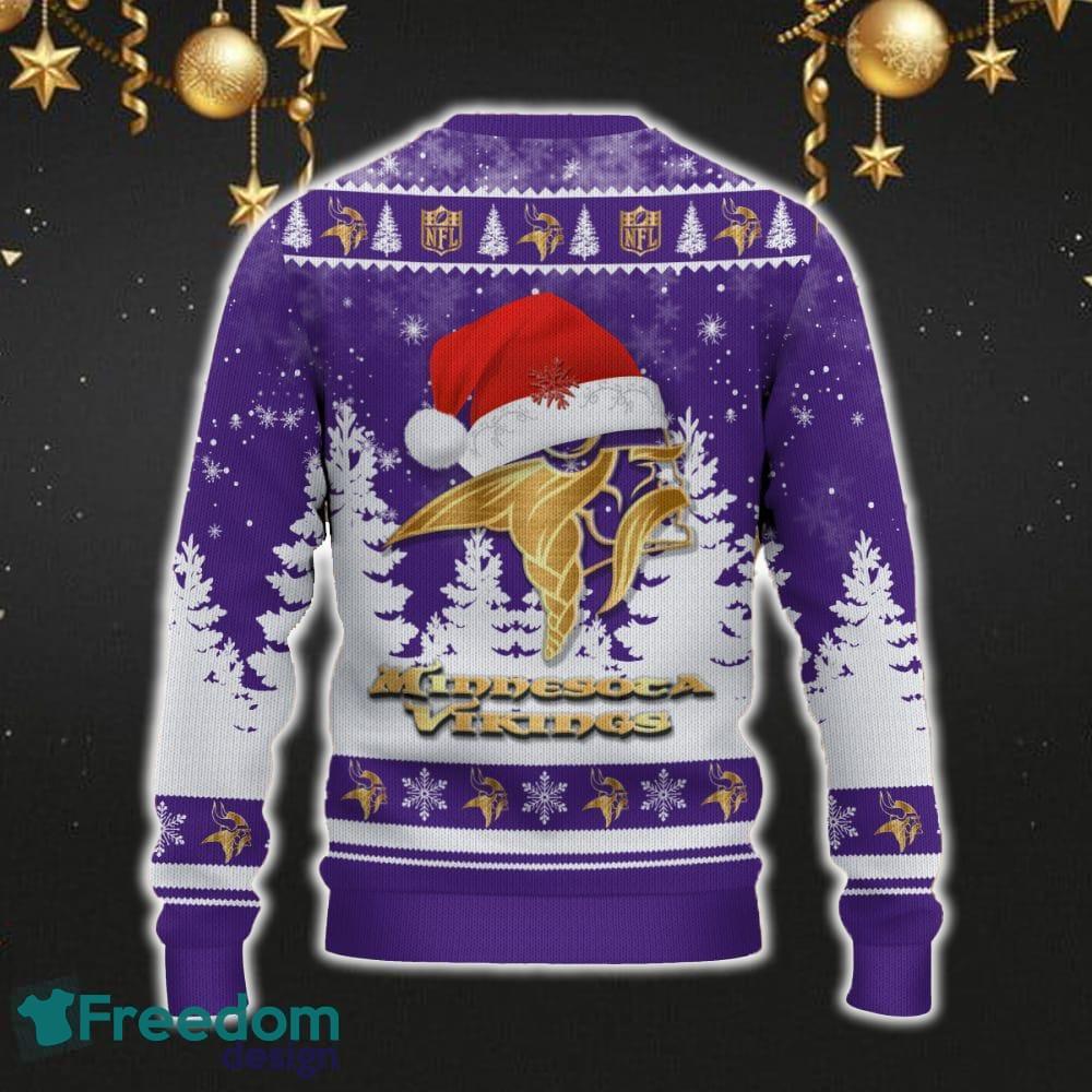 Minnesota Vikings Car For Fans 3D Sweater Ugly Christmas Santa Hat Tree Gift For Men Women image Minnesota Vikings Car For Fans 3D Sweater Ugly Christmas Santa Hat Tree Gift For Men Women - Minnesota Vikings Ugly Christmas Sweater_3