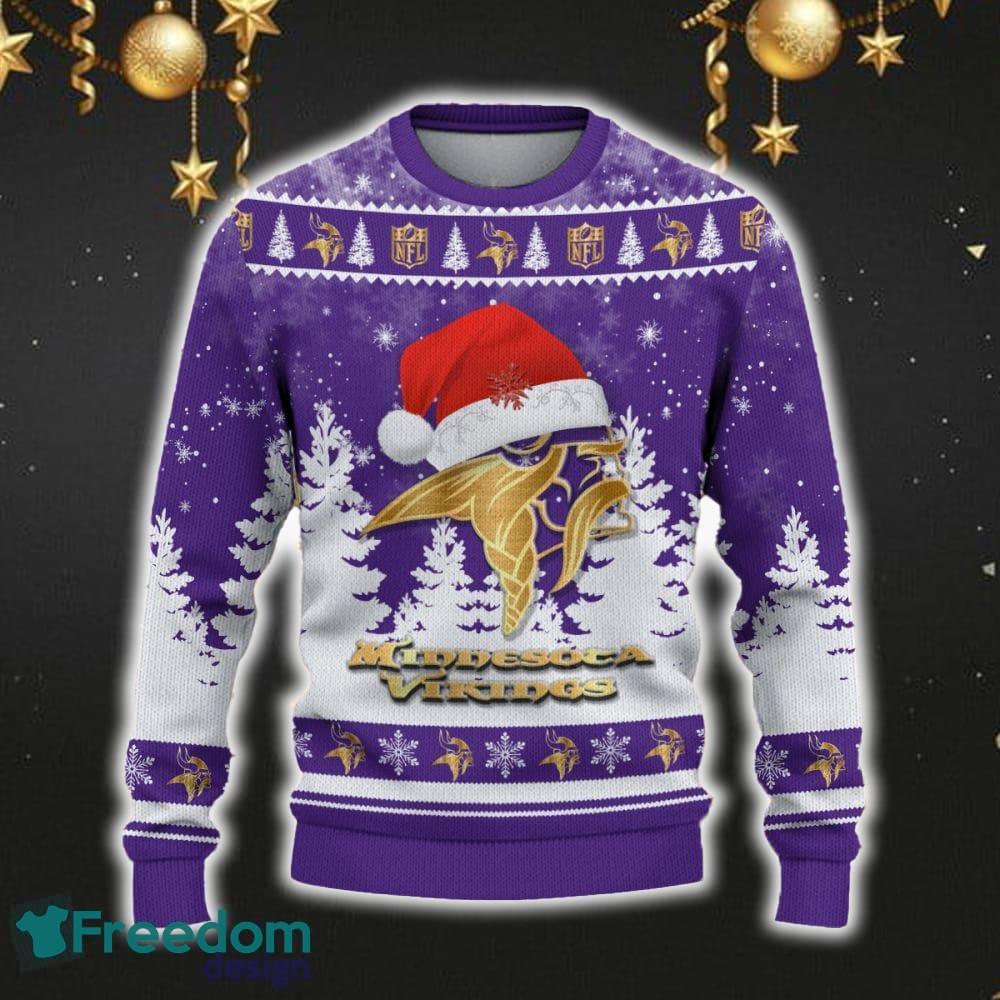 Minnesota Vikings Car For Fans 3D Sweater Ugly Christmas Santa Hat Tree Gift For Men Women image Minnesota Vikings Car For Fans 3D Sweater Ugly Christmas Santa Hat Tree Gift For Men Women - Minnesota Vikings Ugly Christmas Sweater_2