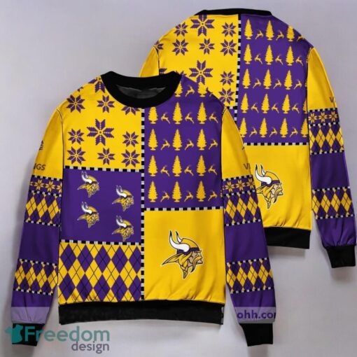 Minnesota Vikings Custom Ugly Christmas Sweater 3D Printed Christmas Gift Product Photo 1