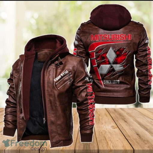 Mitsubishi 2D Leather Jacket For Men Custom Name Special Gift Ideas Product Photo 2