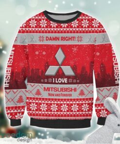 Mitsubishi Damn Right I Lover Mitsubishi Now And Forever 3D Ugly Christmas Sweater Christmas Gift Product Photo 2