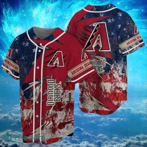 MLB Arizona Diamondbacks Logo Design US Flag Gifts Baseball Jersey Shirt Full Print Product Photo 1