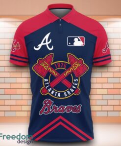 MLB Atlanta Braves Circle 3D Polo Shirt With Team Logo On Back Dynamic Style For Fans image MLB Atlanta Braves Circle 3D Polo Shirt With Team Logo On Back Dynamic Style For Fans Product Photo 2
