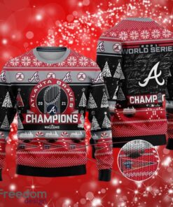 MLB Atlanta Braves Wincraft World Series Champions Christmas Full Over Print Gifts Christmas 3D Sweater Shirt