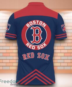 MLB Boston Red Sox Circle 3D Polo Shirt With Team Logo On Back Dynamic Style For Fans Product Photo 3