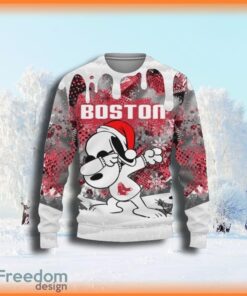 MLB Boston Red Sox Snoopy Dabbing The Peanuts Ugly Christmas Sweater Unisex Sweater Gift